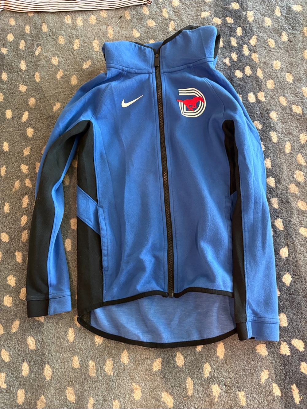 Nike Blue and Black Full-Zip Athletic Jacket with Team Logo